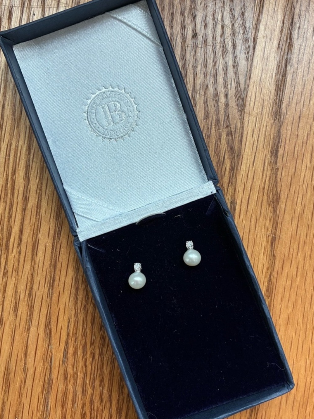 The Bradford Exchange Cream Pearl Drop Earrings with Sparkle Studs